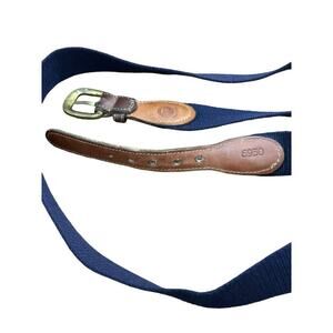 Torino Men's Sursingle Blue Ribbon Leather Solid Brass Belt Size 42